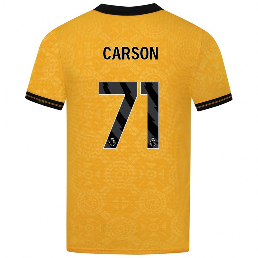 נשים היידן קרסון #71 צהוב שחור ג'רזי ביתית 2025/26 חולצה קצרה