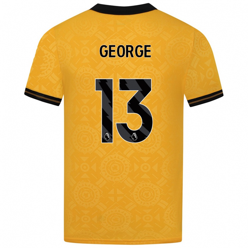 נשים Harry George #13 צהוב שחור ג'רזי ביתית 2025/26 חולצה קצרה