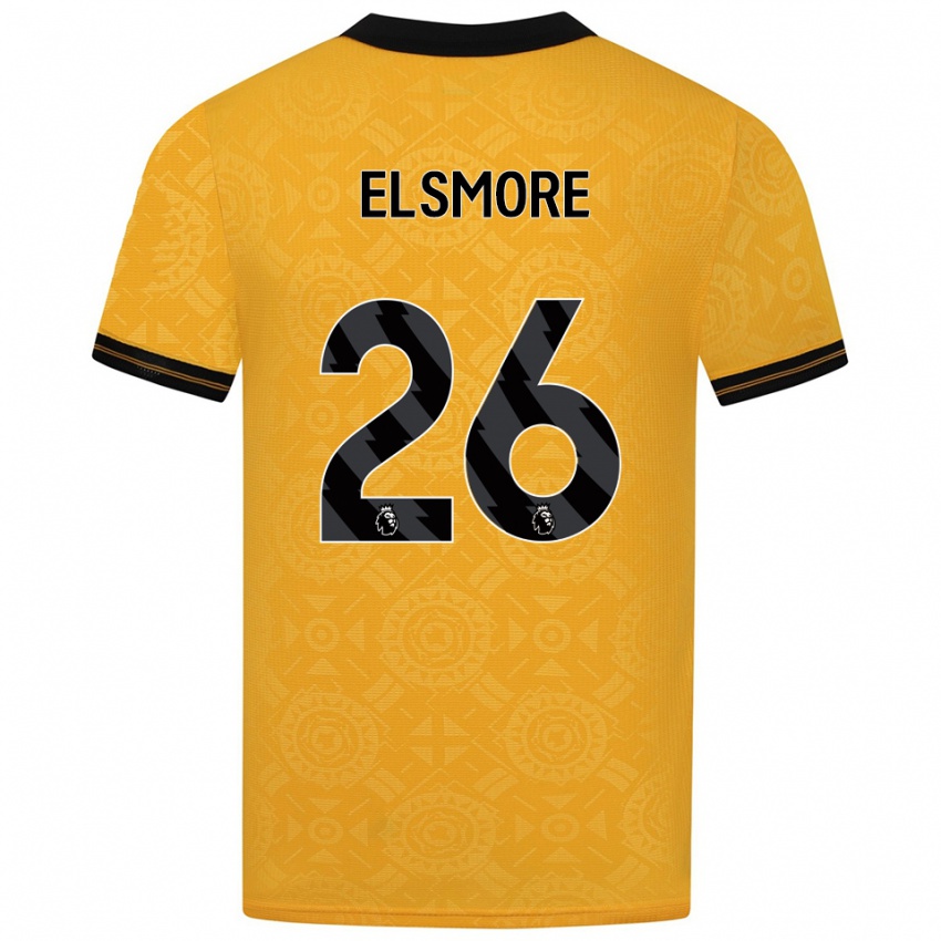 נשים ריה אלסמור #26 צהוב שחור ג'רזי ביתית 2025/26 חולצה קצרה