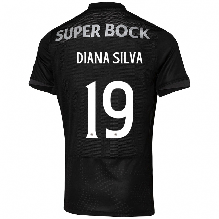 נשים דיאנה סילבה #19 שחור לבן הרחק ג'רזי 2025/26 חולצה קצרה