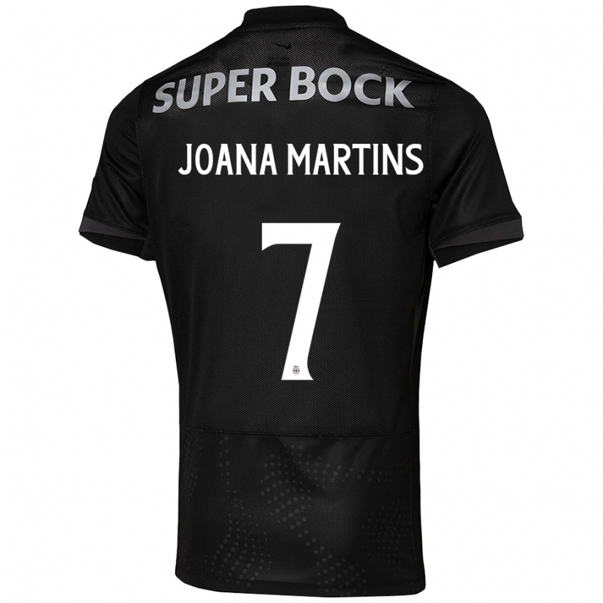 נשים ז'ואנה מרטינס #7 שחור לבן הרחק ג'רזי 2025/26 חולצה קצרה