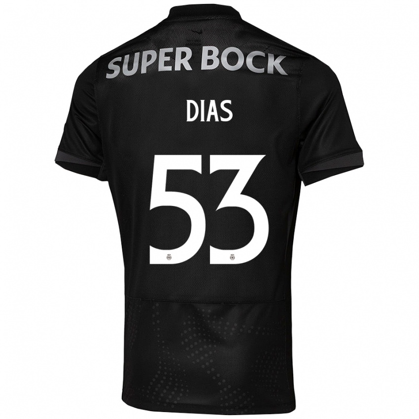 נשים רודריגו דיאס #53 שחור לבן הרחק ג'רזי 2025/26 חולצה קצרה