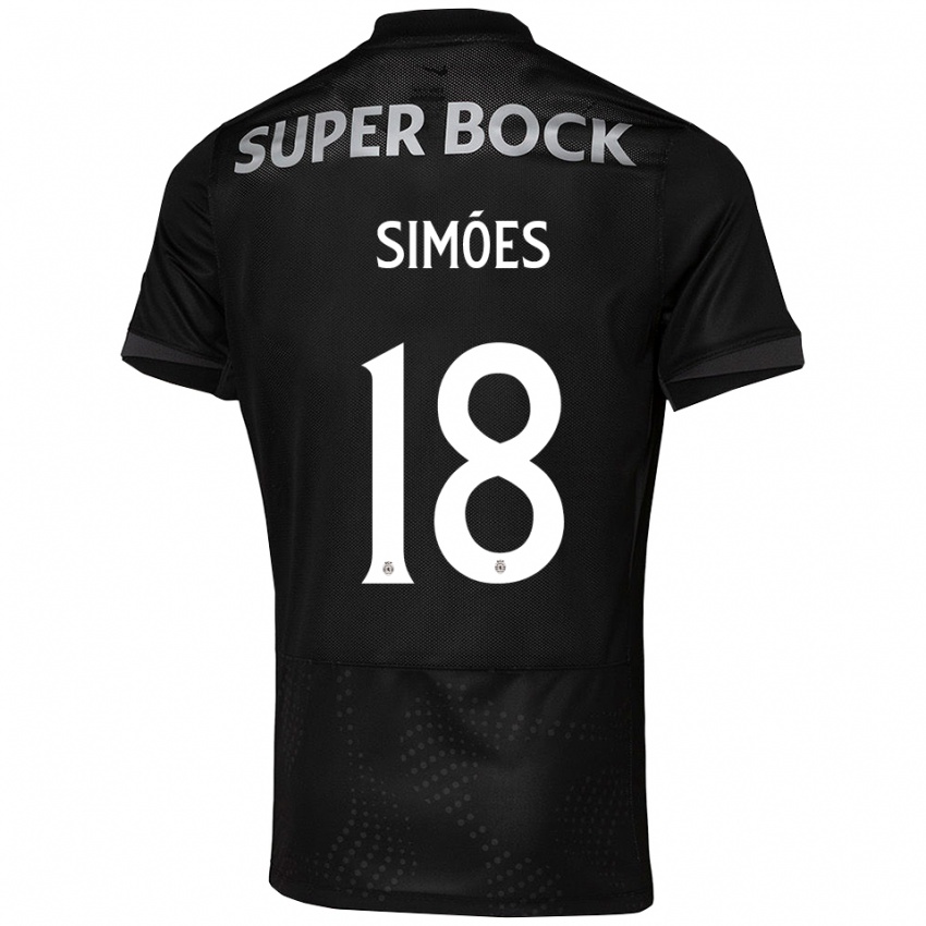 נשים Francisco Simões #18 שחור לבן הרחק ג'רזי 2025/26 חולצה קצרה