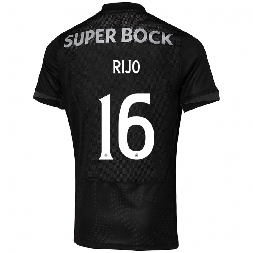 נשים João Rijo #16 שחור לבן הרחק ג'רזי 2025/26 חולצה קצרה