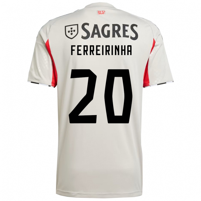 נשים Afonso Ferreirinha #20 לבן מלוכלך אדום הרחק ג'רזי 2025/26 חולצה קצרה