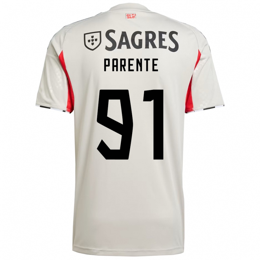 נשים Tiago Parente #91 לבן מלוכלך אדום הרחק ג'רזי 2025/26 חולצה קצרה