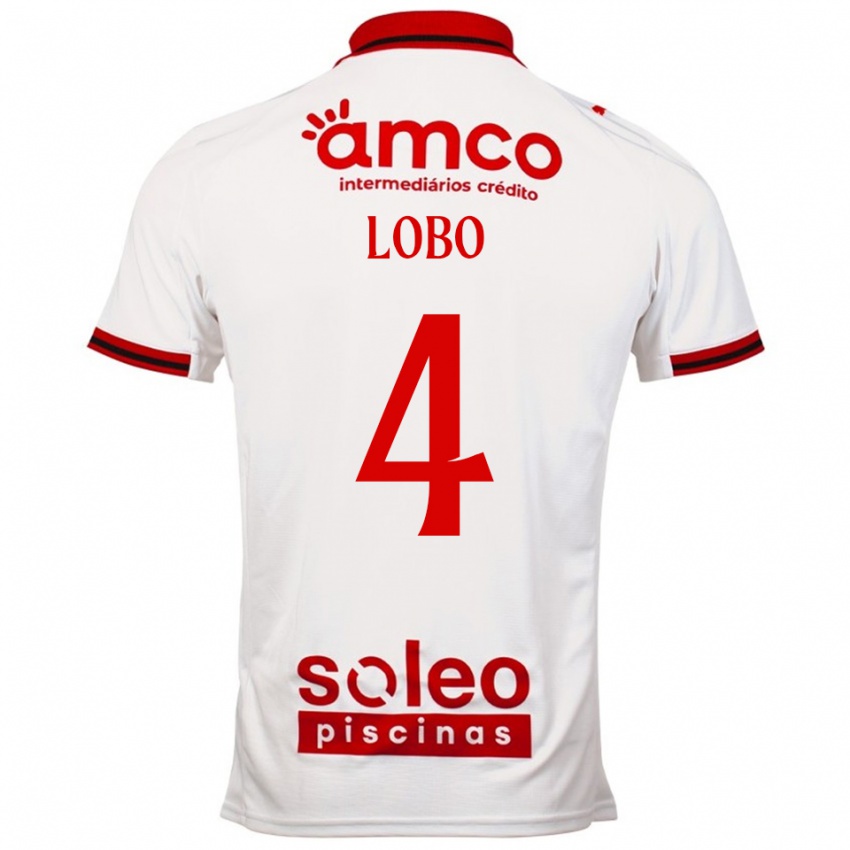 נשים Diogo Lobo #4 לבן אדום הרחק ג'רזי 2025/26 חולצה קצרה