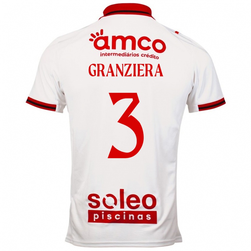 נשים Emanuele Granziera #3 לבן אדום הרחק ג'רזי 2025/26 חולצה קצרה