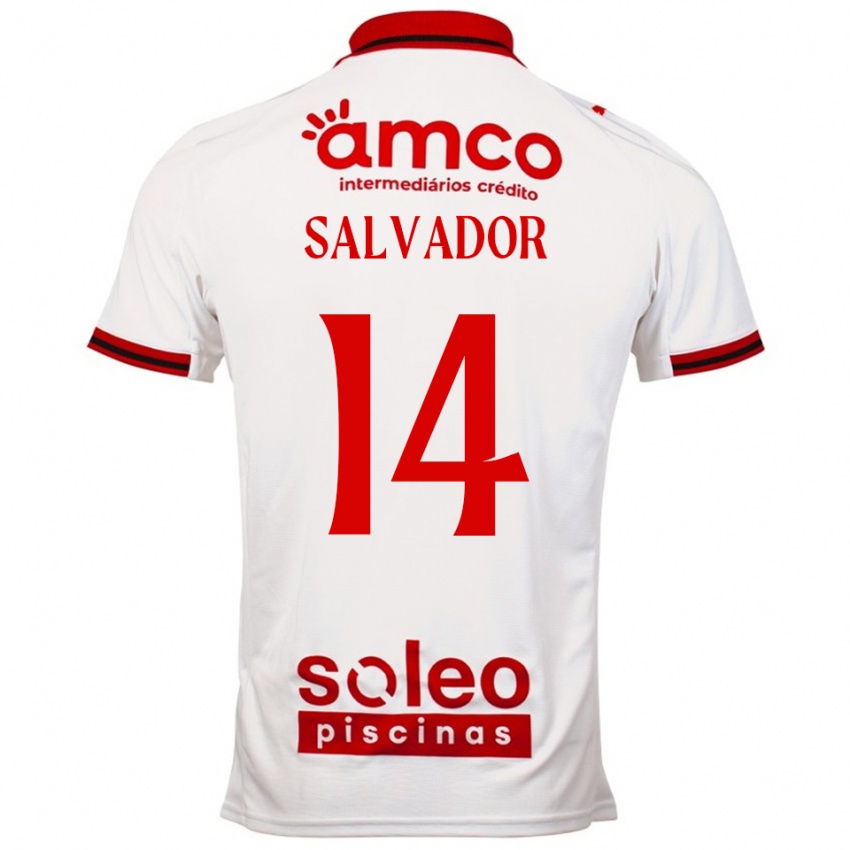 נשים João Salvador #14 לבן אדום הרחק ג'רזי 2025/26 חולצה קצרה
