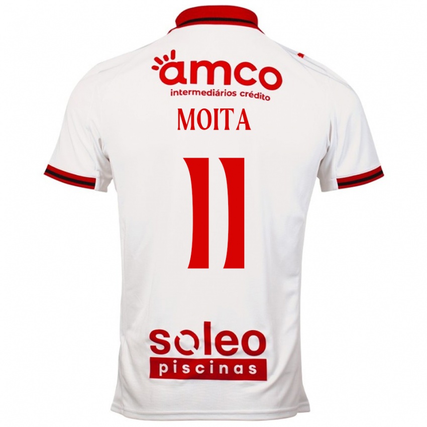 נשים Carlos Moita #11 לבן אדום הרחק ג'רזי 2025/26 חולצה קצרה