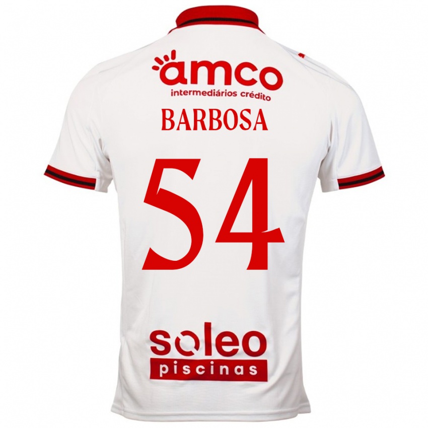 נשים Guilherme Barbosa #54 לבן אדום הרחק ג'רזי 2025/26 חולצה קצרה