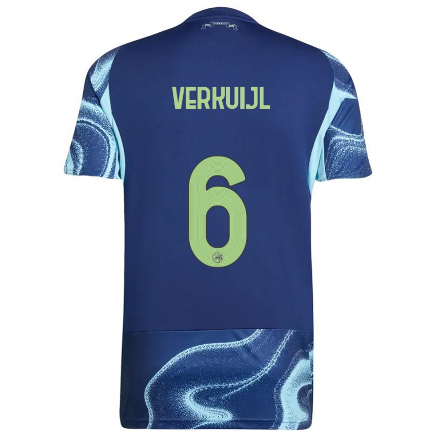 נשים Mark Verkuijl #6 נייבי תכלת הרחק ג'רזי 2025/26 חולצה קצרה