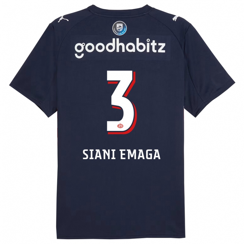 נשים Ezechiel Siani Emaga #3 נייבי לבן הרחק ג'רזי 2025/26 חולצה קצרה