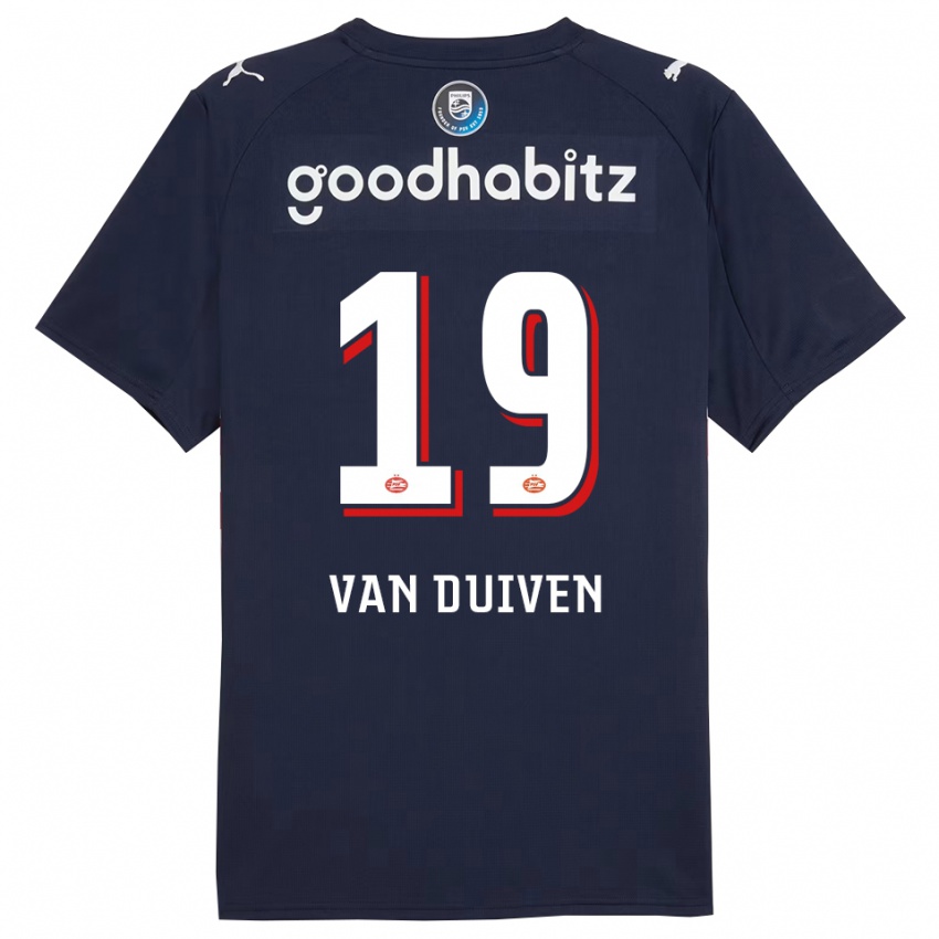 נשים Jason Van Duiven #19 נייבי לבן הרחק ג'רזי 2025/26 חולצה קצרה