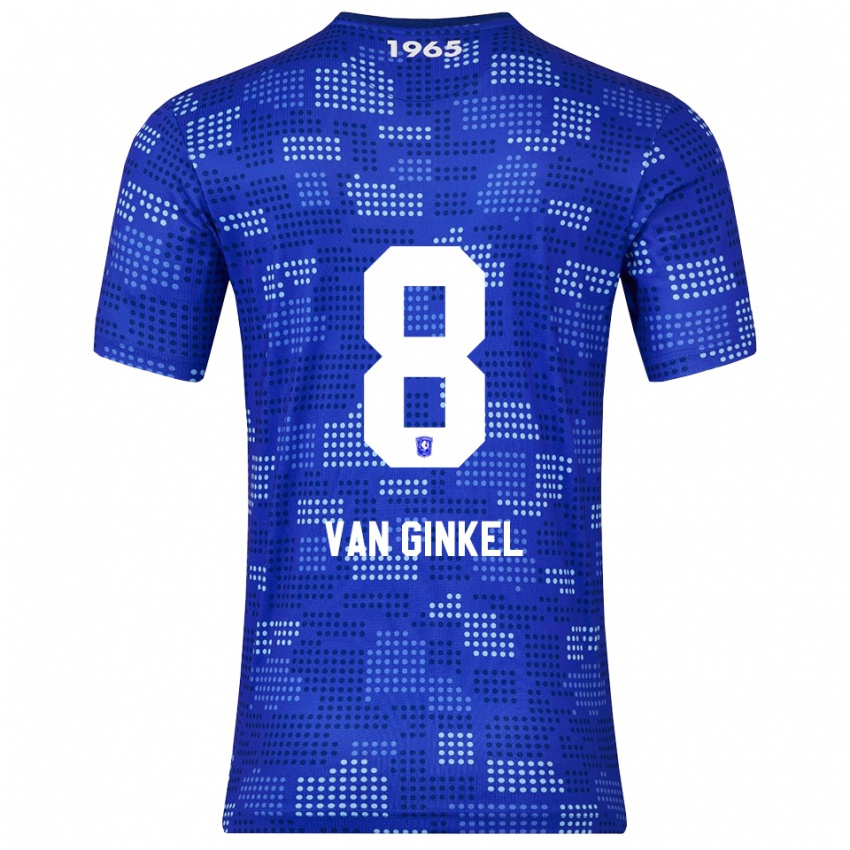 נשים דניק ואן חינקל #8 כחול תכלת הרחק ג'רזי 2025/26 חולצה קצרה