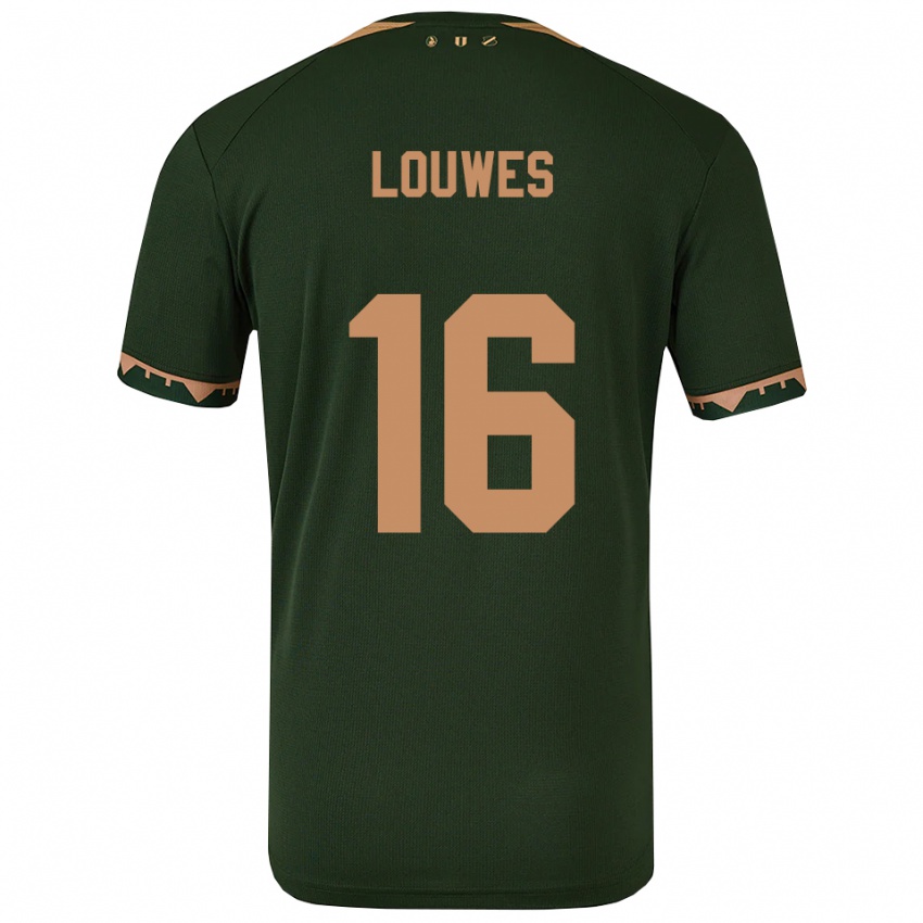 נשים Puck Louwes #16 ירוק זהב הרחק ג'רזי 2025/26 חולצה קצרה