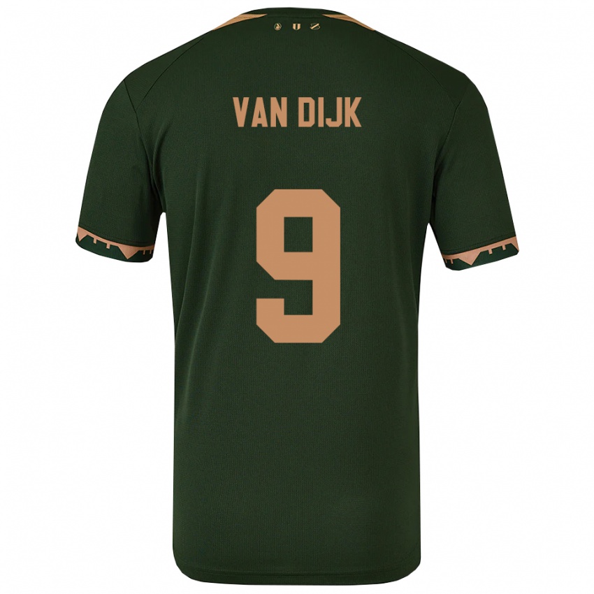 נשים Bright Van Dijk #9 ירוק זהב הרחק ג'רזי 2025/26 חולצה קצרה