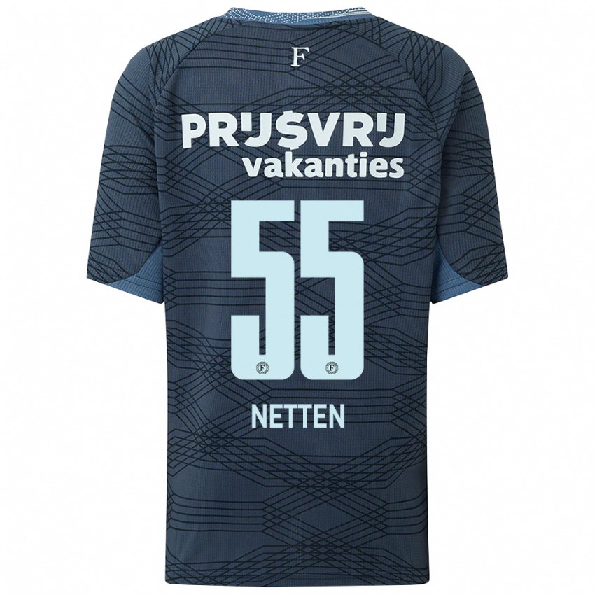 נשים Luc Netten #55 שחור אפור הרחק ג'רזי 2025/26 חולצה קצרה