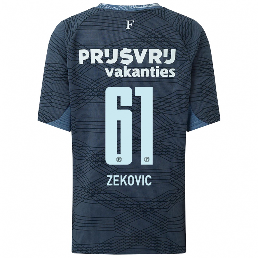 נשים Aleks Zekovic #61 שחור אפור הרחק ג'רזי 2025/26 חולצה קצרה