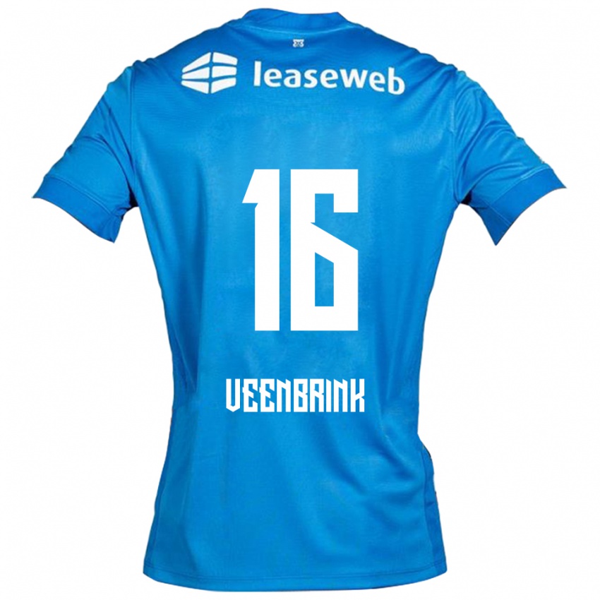 נשים Jayden Veenbrink #16 כחול לבן הרחק ג'רזי 2025/26 חולצה קצרה