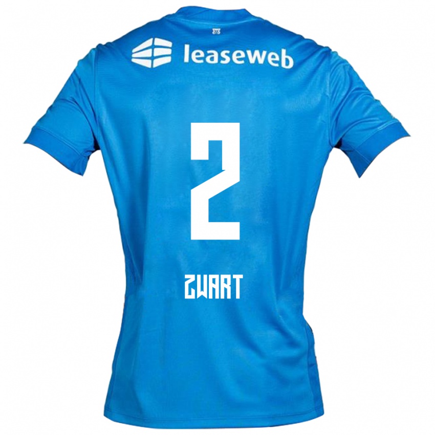 נשים Jesper Zwart #2 כחול לבן הרחק ג'רזי 2025/26 חולצה קצרה