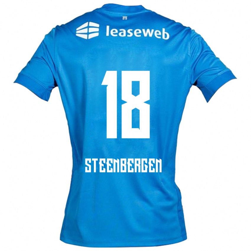 נשים Thom Steenbergen #18 כחול לבן הרחק ג'רזי 2025/26 חולצה קצרה