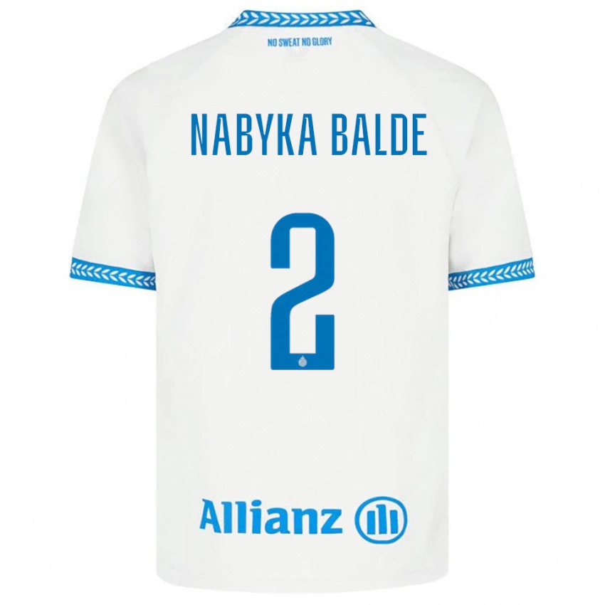 נשים Mamadou Nabyka Balde #2 כחול לבן הרחק ג'רזי 2025/26 חולצה קצרה