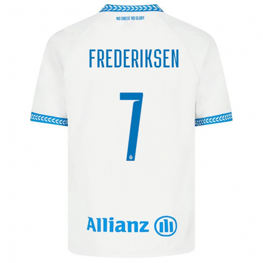 נשים רבקה פרוסט פרדריקסן #7 כחול לבן הרחק ג'רזי 2025/26 חולצה קצרה