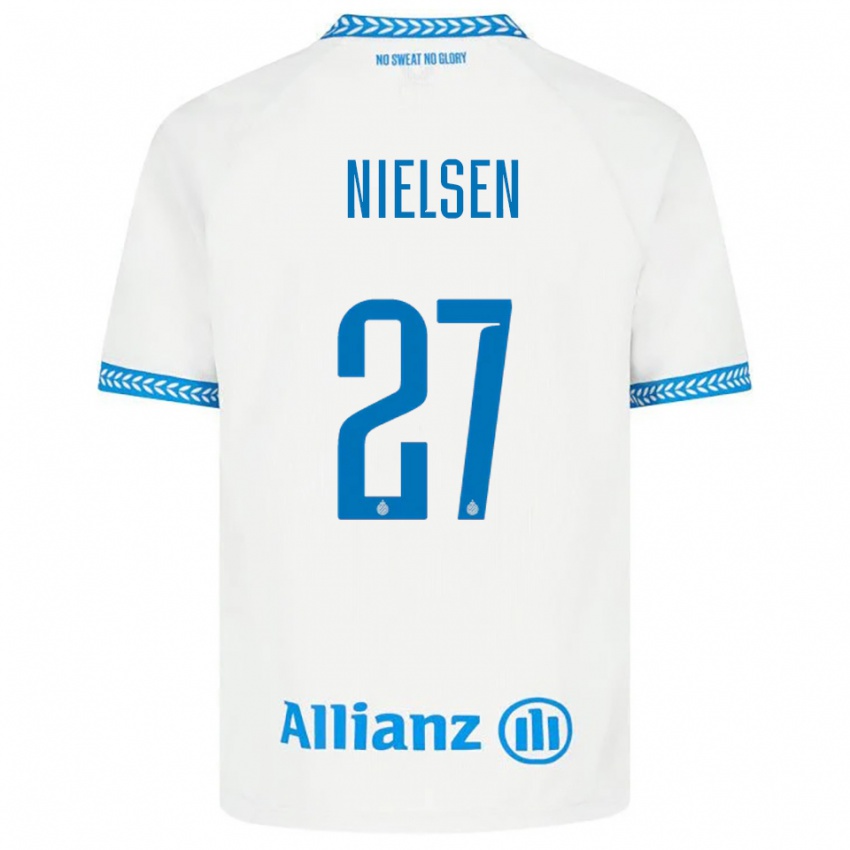 נשים קספר נילסן #27 כחול לבן הרחק ג'רזי 2025/26 חולצה קצרה