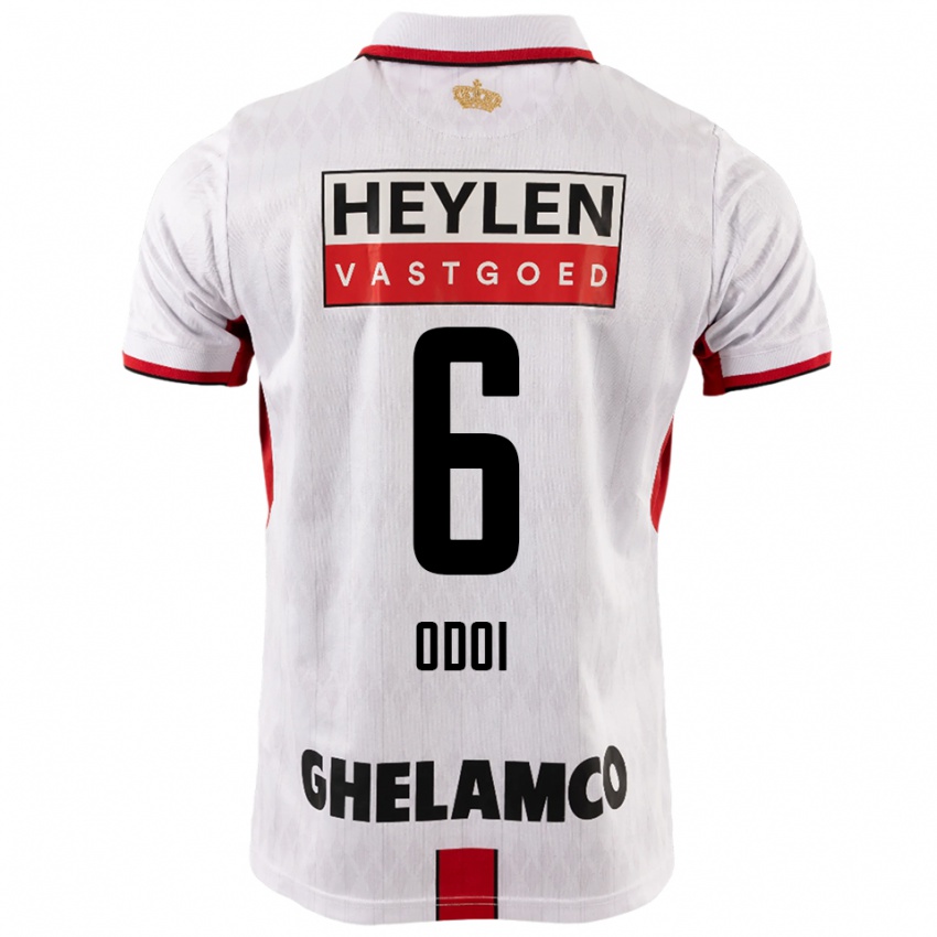 נשים דניס אודוי #6 לבן אדום הרחק ג'רזי 2025/26 חולצה קצרה