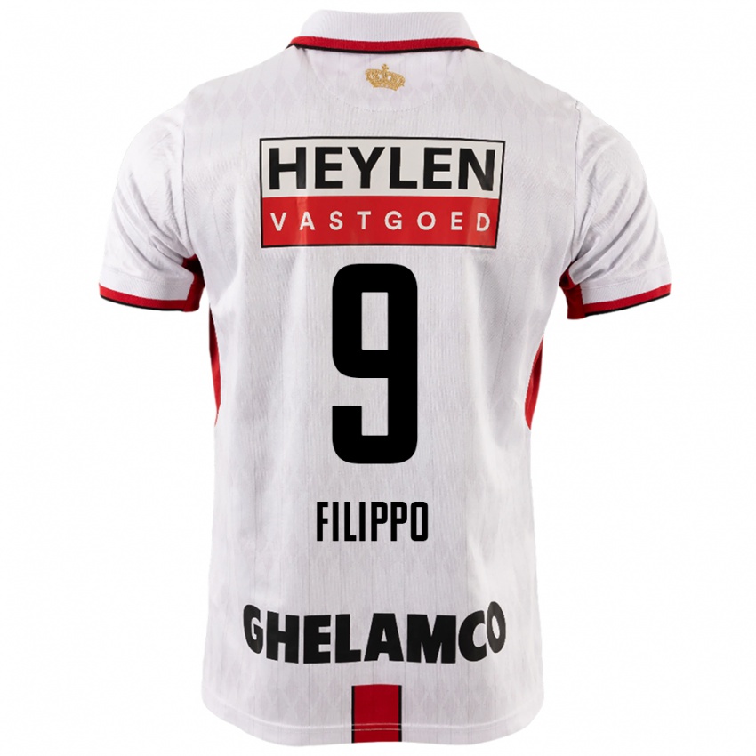 נשים Niels Filippo #9 לבן אדום הרחק ג'רזי 2025/26 חולצה קצרה