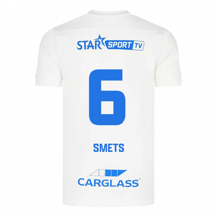 נשים Matte Smets #6 לבן כחול הרחק ג'רזי 2025/26 חולצה קצרה