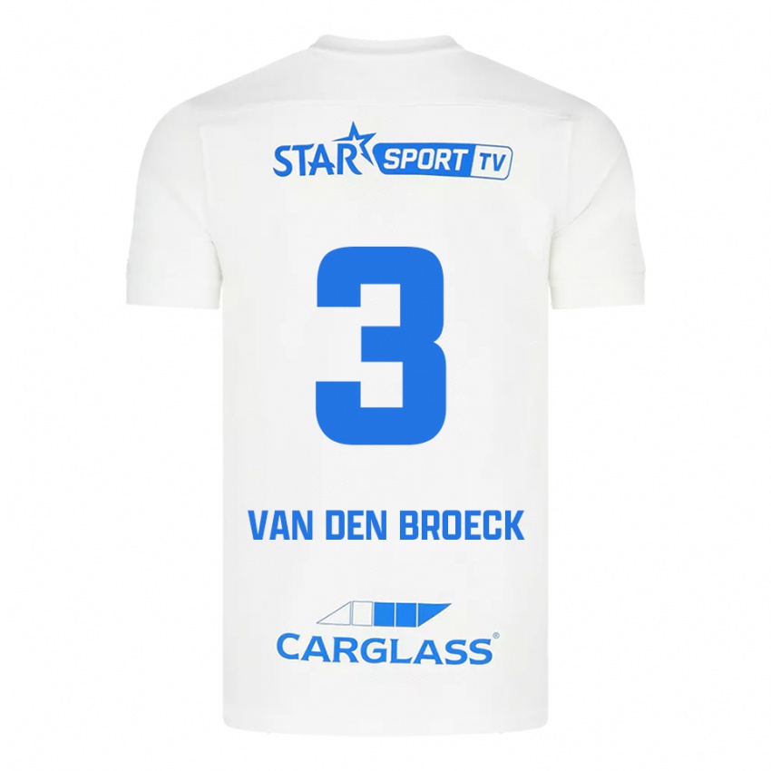נשים Kobe Van Den Broeck #3 לבן כחול הרחק ג'רזי 2025/26 חולצה קצרה