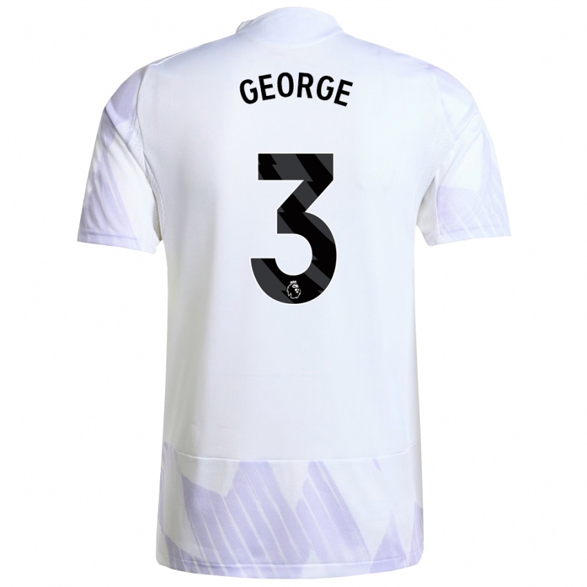 נשים גבי ג'ורג' #3 לבן סגול סגול הרחק ג'רזי 2025/26 חולצה קצרה