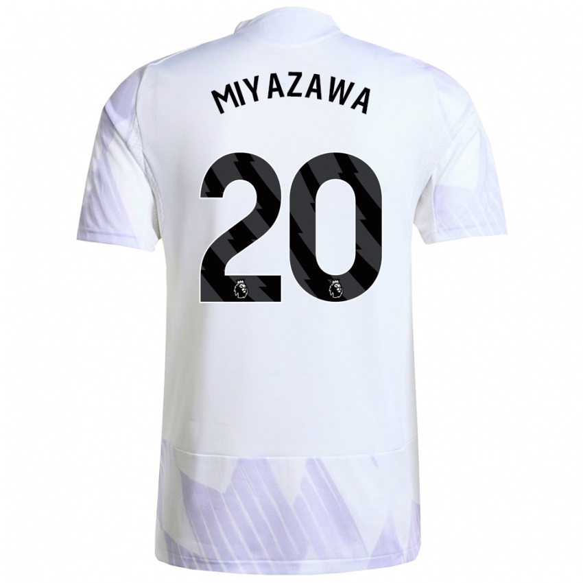 נשים הינאטה מיאזאווה #20 לבן סגול סגול הרחק ג'רזי 2025/26 חולצה קצרה