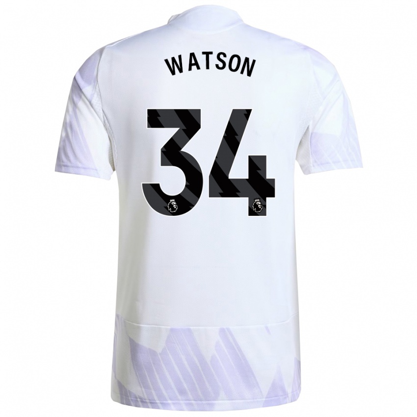 נשים אמה ווטסון #34 לבן סגול סגול הרחק ג'רזי 2025/26 חולצה קצרה