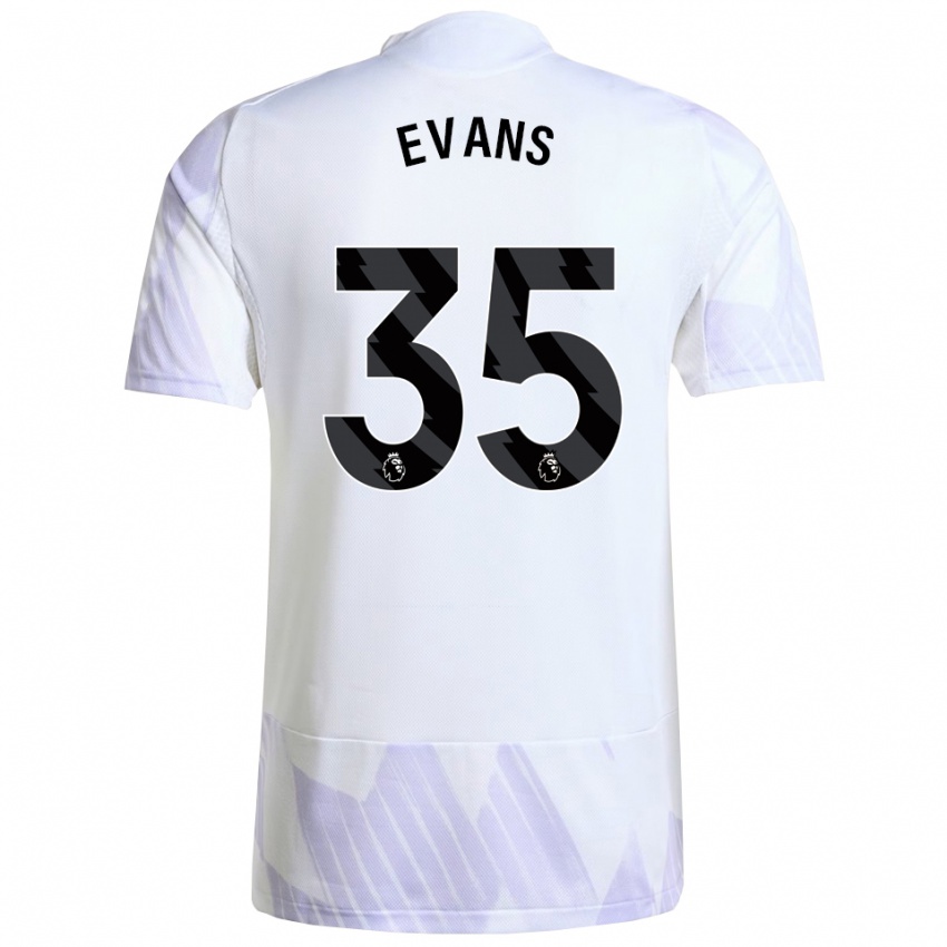 נשים ג'וני אוונס #35 לבן סגול סגול הרחק ג'רזי 2025/26 חולצה קצרה