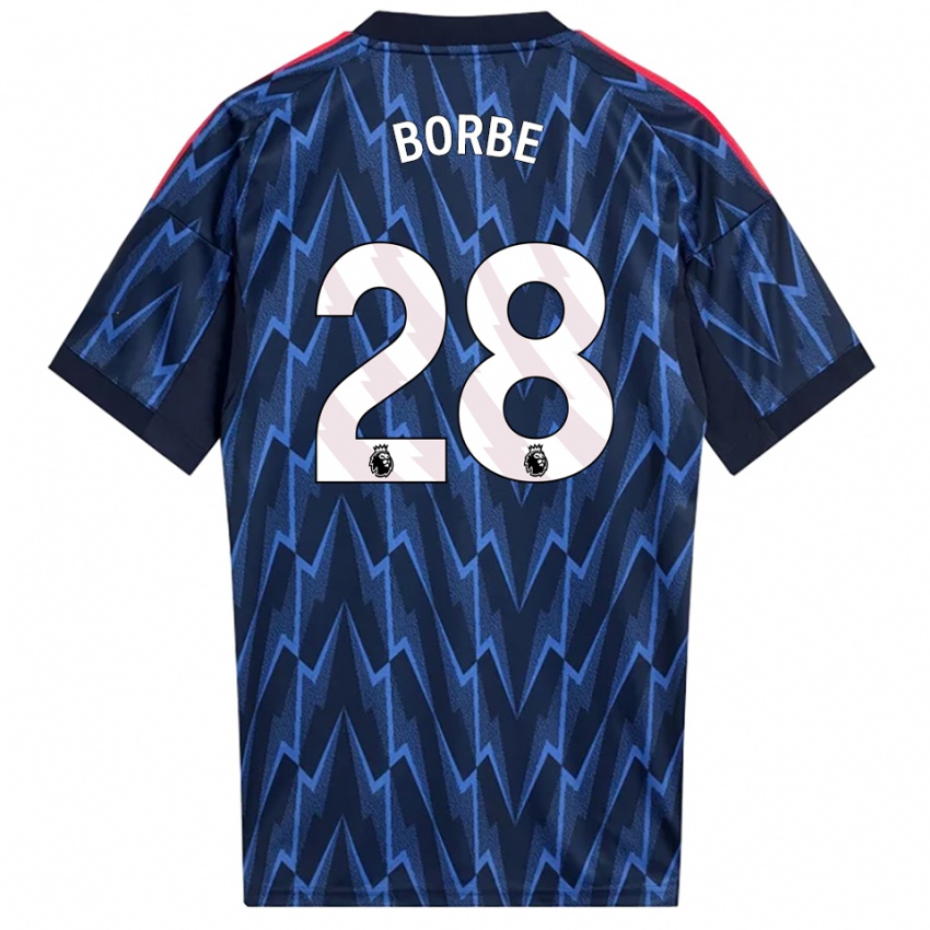 נשים אנקי בורבה #28 נייבי אדום הרחק ג'רזי 2025/26 חולצה קצרה