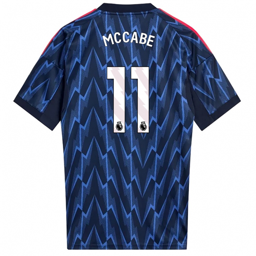 נשים קייטי מקייב #11 נייבי אדום הרחק ג'רזי 2025/26 חולצה קצרה