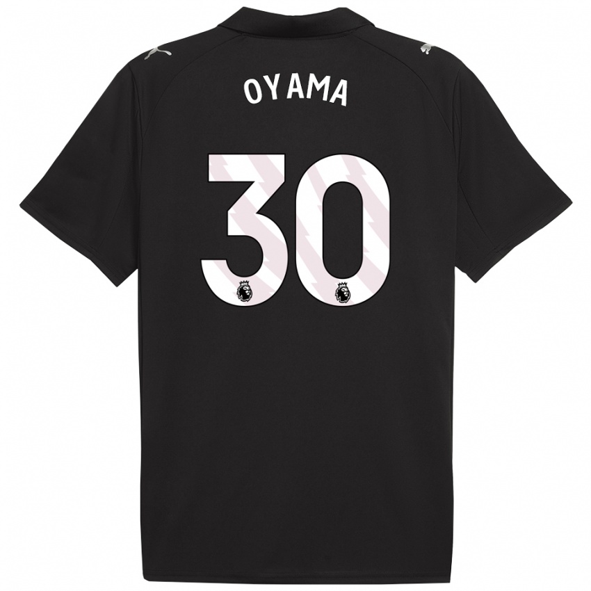 נשים Aemu Oyama #30 שחור לבן הרחק ג'רזי 2025/26 חולצה קצרה