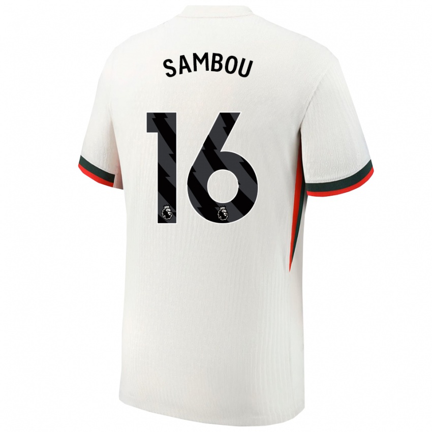 נשים Gabriel Sambou #16 לבן ירוק הרחק ג'רזי 2025/26 חולצה קצרה
