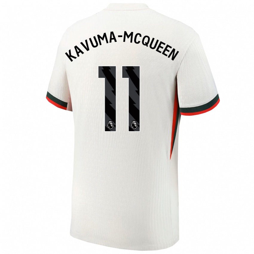 נשים Ryan Kavuma-Mcqueen #11 לבן ירוק הרחק ג'רזי 2025/26 חולצה קצרה