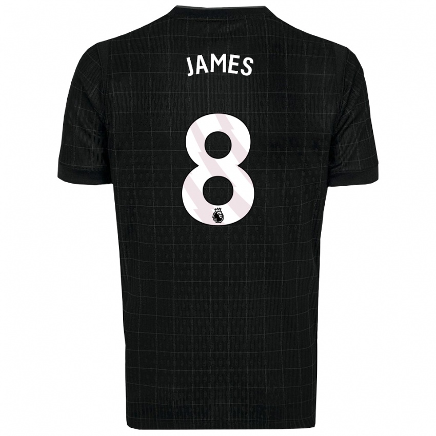 נשים אנגראד ג'יימס #8 שחור אפור הרחק ג'רזי 2025/26 חולצה קצרה