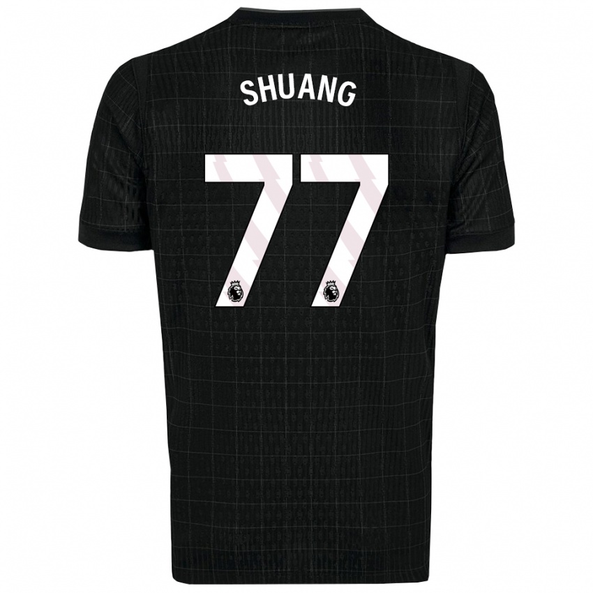 נשים וואנג שואנג #77 שחור אפור הרחק ג'רזי 2025/26 חולצה קצרה