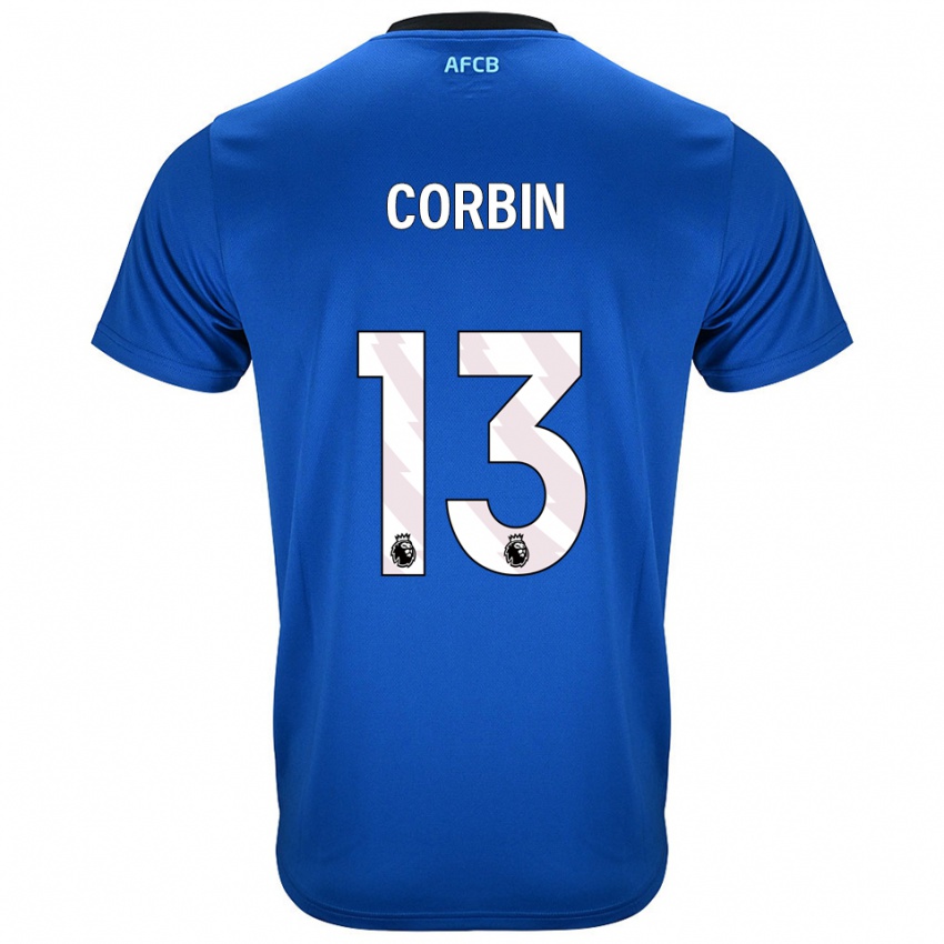 נשים הלן קורבין #13 כחול שחור הרחק ג'רזי 2025/26 חולצה קצרה