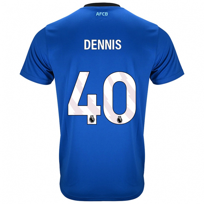 נשים ויל דניס #40 כחול שחור הרחק ג'רזי 2025/26 חולצה קצרה