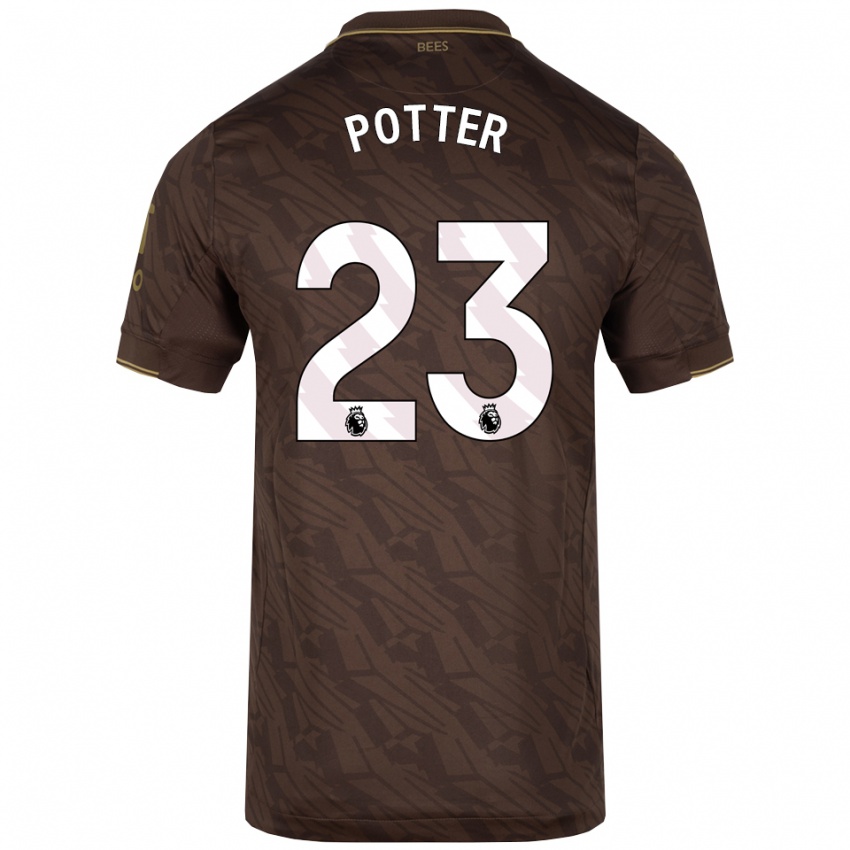 נשים Lucy Potter #23 חום זהב הרחק ג'רזי 2025/26 חולצה קצרה