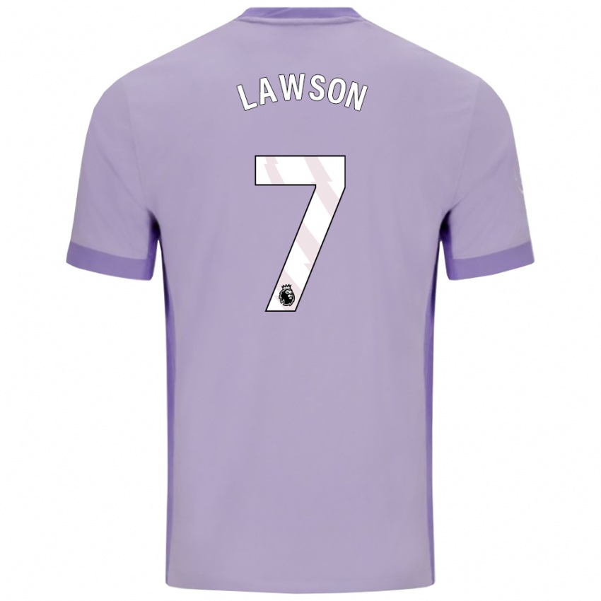נשים Zebedee Lawson #7 טארו סגול לבן הרחק ג'רזי 2025/26 חולצה קצרה