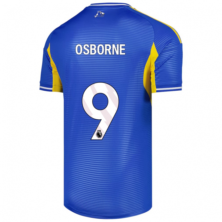 נשים Jemimah Osborne #9 כחול צהוב הרחק ג'רזי 2025/26 חולצה קצרה