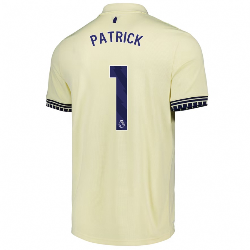 נשים Seve Patrick #1 לבן מלוכלך שחור הרחק ג'רזי 2025/26 חולצה קצרה